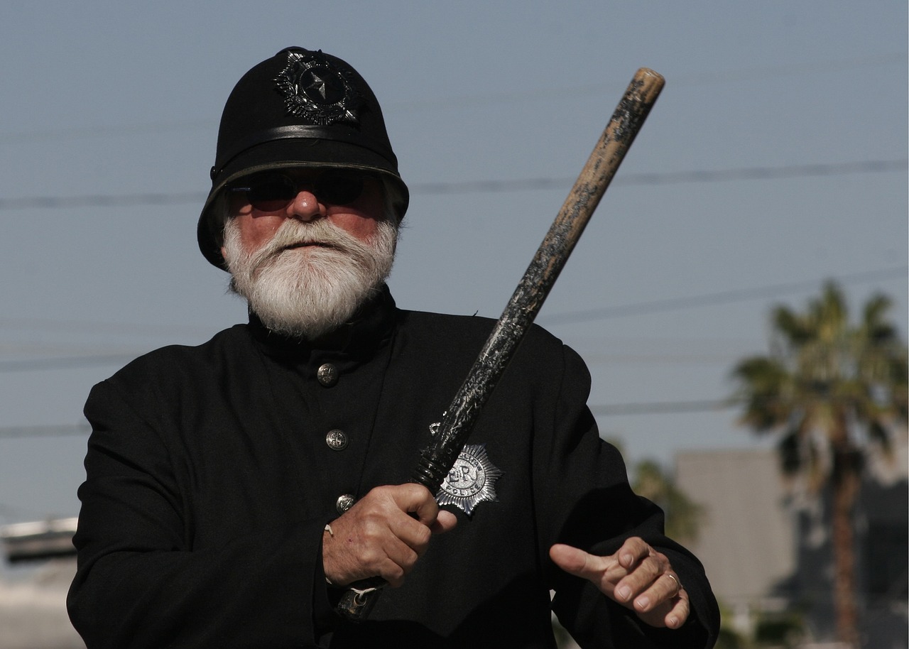 image of police man with wand