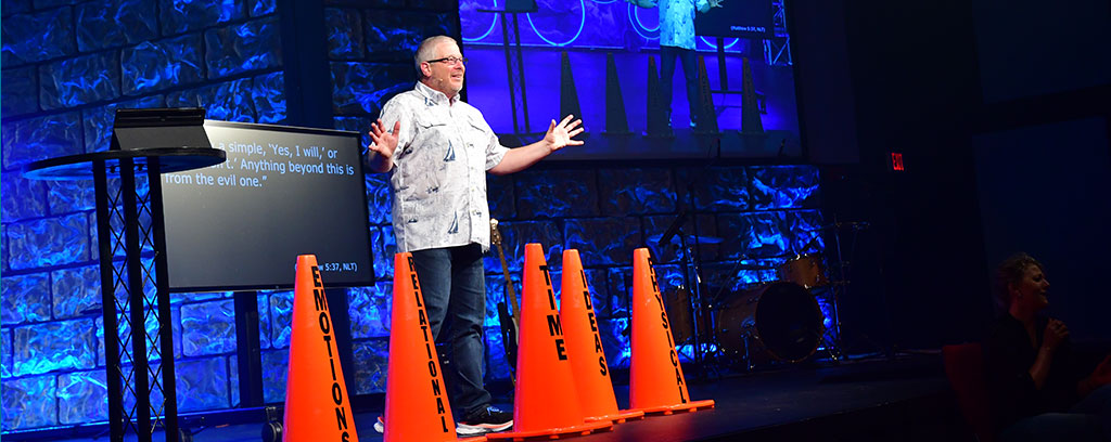Pastor Brian Moss giving a sermon on setting healthy boundaries